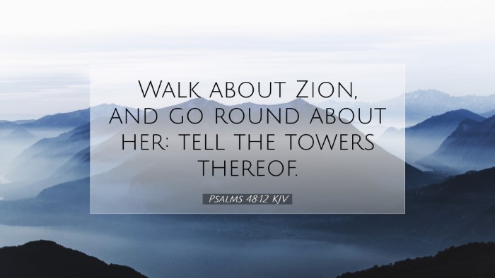 Picture 07 - Psalms 48:12 KJV Desktop Wallpaper - Walk about Zion, and go round about her: tell the - Desktop Bible Verse Wallpaper