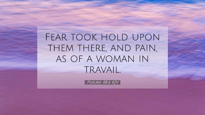 Picture 07 - Psalms 48:6 KJV Desktop Wallpaper - Fear took hold upon them there, and pain, as of a - Desktop Bible Verse Wallpaper