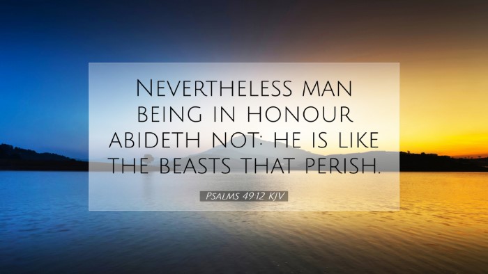 Picture 07 - Psalms 49:12 KJV Desktop Wallpaper - Nevertheless man being in honour abideth not: he - Desktop Bible Verse Wallpaper