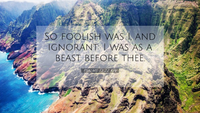 Picture 07 - Psalms 73:22 KJV Desktop Wallpaper - So foolish was I, and ignorant: I was as a beast - Desktop Bible Verse Wallpaper
