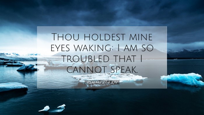 Picture 07 - Psalms 77:4 KJV Desktop Wallpaper - Thou holdest mine eyes waking: I am so troubled - Desktop Bible Verse Wallpaper