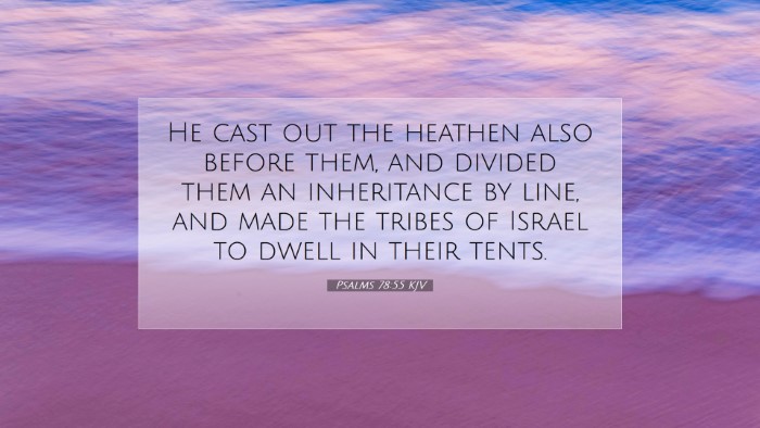 Picture 07 - Psalms 78:55 KJV Desktop Wallpaper - He cast out the heathen also before them, and - Desktop Bible Verse Wallpaper