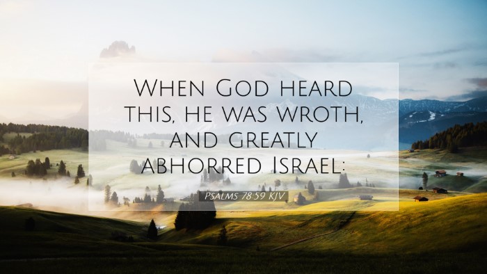 Picture 07 - Psalms 78:59 KJV Desktop Wallpaper - When God heard this, he was wroth, and greatly - Desktop Bible Verse Wallpaper