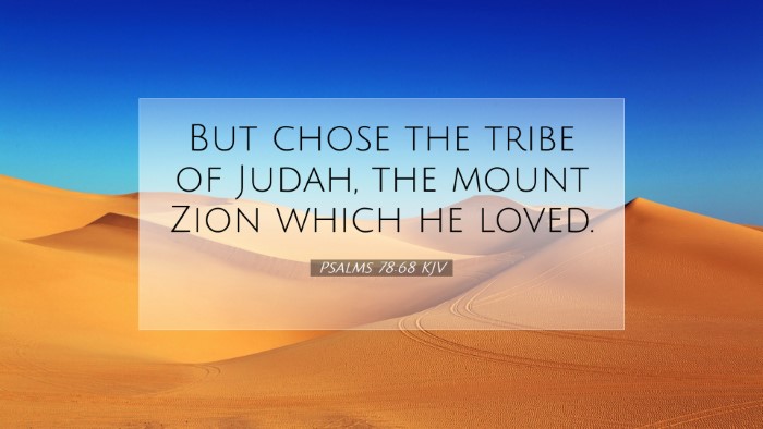 Picture 07 - Psalms 78:68 KJV Desktop Wallpaper - But chose the tribe of Judah, the mount Zion - Desktop Bible Verse Wallpaper