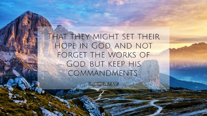 Picture 07 - Psalms 78:7 KJV Desktop Wallpaper - That they might set their hope in God, and not - Desktop Bible Verse Wallpaper