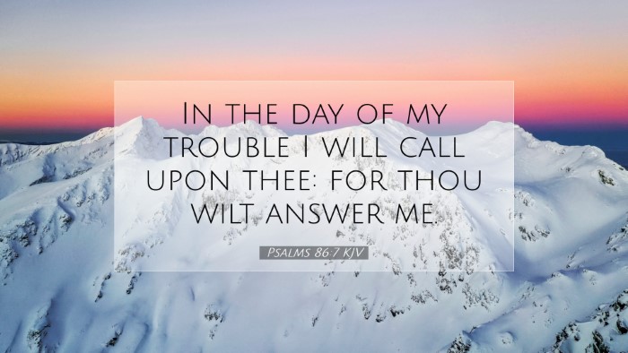 Picture 07 - Psalms 86:7 KJV Desktop Wallpaper - In the day of my trouble I will call upon thee: - Desktop Bible Verse Wallpaper
