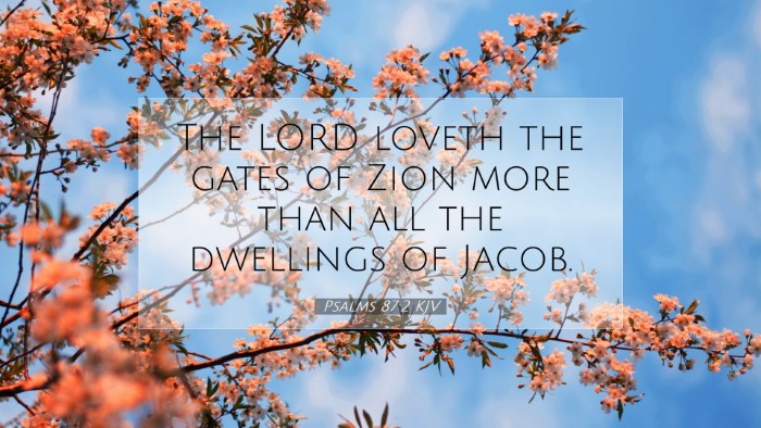 Picture 07 - Psalms 87:2 KJV Desktop Wallpaper - The LORD loveth the gates of Zion more than all - Desktop Bible Verse Wallpaper