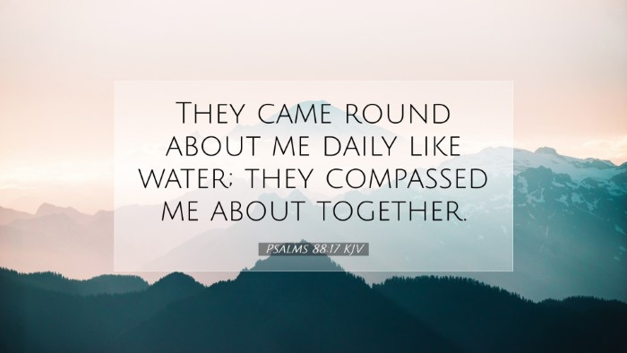 Picture 07 - Psalms 88:17 KJV Desktop Wallpaper - They came round about me daily like water; they - Desktop Bible Verse Wallpaper