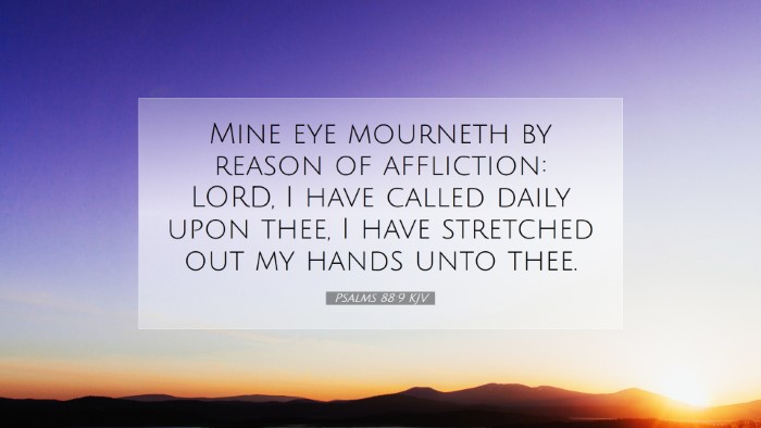 Picture 07 - Psalms 88:9 KJV Desktop Wallpaper - Mine eye mourneth by reason of affliction: LORD, - Desktop Bible Verse Wallpaper