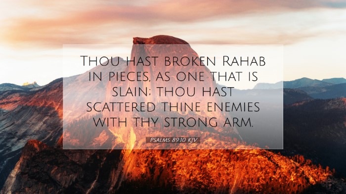 Picture 07 - Psalms 89:10 KJV Desktop Wallpaper - Thou hast broken Rahab in pieces, as one that is - Desktop Bible Verse Wallpaper