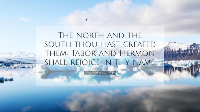 Picture 07 - Psalms 89:12 KJV Desktop Wallpaper - The north and the south thou hast created them: - Desktop Bible Verse Wallpaper