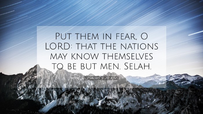 Picture 07 - Psalms 9:20 KJV Desktop Wallpaper - Put them in fear, O LORD: that the nations may - Desktop Bible Verse Wallpaper