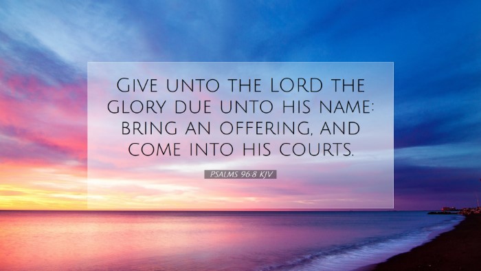 Picture 07 - Psalms 96:8 KJV Desktop Wallpaper - Give unto the LORD the glory due unto his name: - Desktop Bible Verse Wallpaper