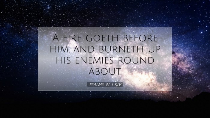 Picture 07 - Psalms 97:3 KJV Desktop Wallpaper - A fire goeth before him, and burneth up his - Desktop Bible Verse Wallpaper