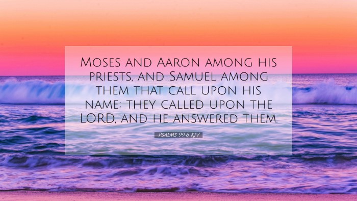 Picture 07 - Psalms 99:6 KJV Desktop Wallpaper - Moses and Aaron among his priests, and Samuel - Desktop Bible Verse Wallpaper