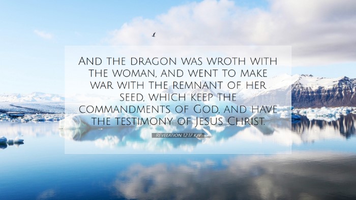 Picture 07 - Revelation 12:17 KJV Desktop Wallpaper - And the dragon was wroth with the woman, and went - Desktop Bible Verse Wallpaper