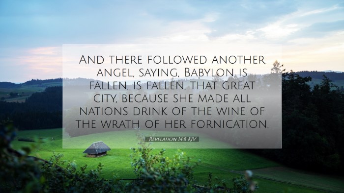 Picture 07 - Revelation 14:8 KJV Desktop Wallpaper - And there followed another angel, saying, Babylon - Desktop Bible Verse Wallpaper