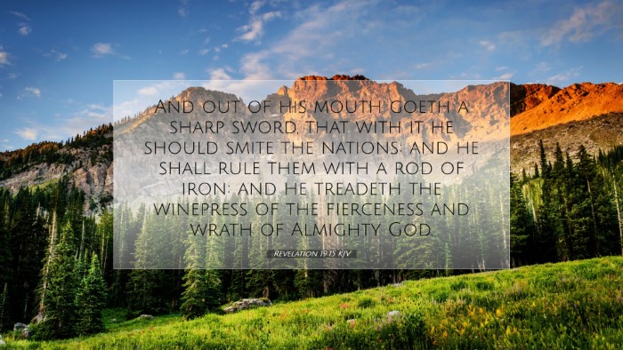 Picture 07 - Revelation 19:15 KJV Desktop Wallpaper - And out of his mouth goeth a sharp sword, that - Desktop Bible Verse Wallpaper