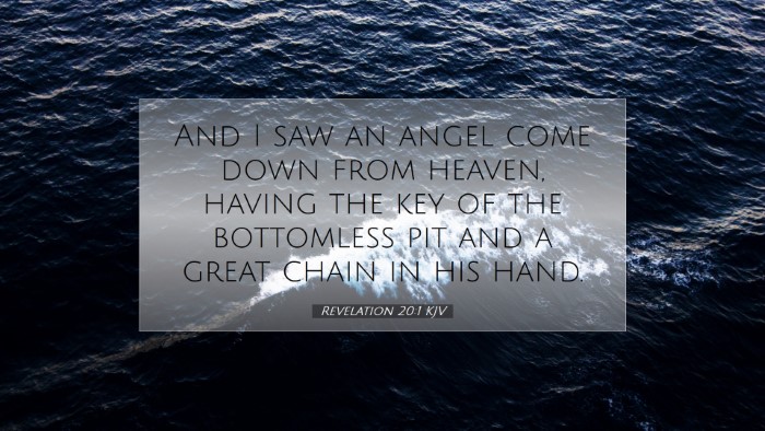Picture 07 - Revelation 20:1 KJV Desktop Wallpaper - And I saw an angel come down from heaven, having - Desktop Bible Verse Wallpaper