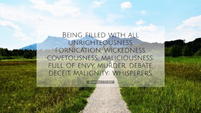Picture 07 - Romans 1:29 KJV Desktop Wallpaper - Being filled with all unrighteousness, - Desktop Bible Verse Wallpaper