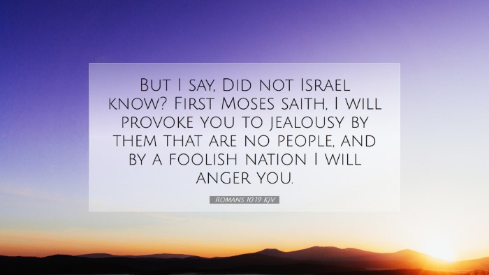Picture 07 - Romans 10:19 KJV Desktop Wallpaper - But I say, Did not Israel know? First Moses - Desktop Bible Verse Wallpaper