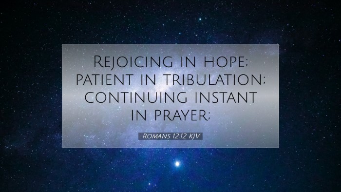 Picture 07 - Romans 12:12 KJV Desktop Wallpaper - Rejoicing in hope; patient in tribulation; - Desktop Bible Verse Wallpaper