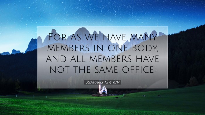 Picture 07 - Romans 12:4 KJV Desktop Wallpaper - For as we have many members in one body, and all - Desktop Bible Verse Wallpaper