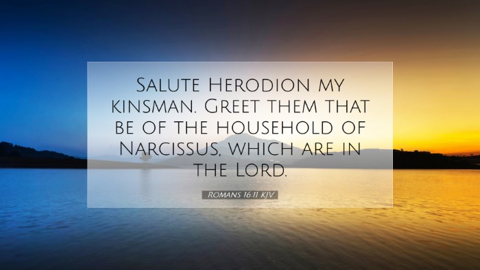 Picture 07 - Romans 16:11 KJV Desktop Wallpaper - Salute Herodion my kinsman. Greet them that be of - Desktop Bible Verse Wallpaper