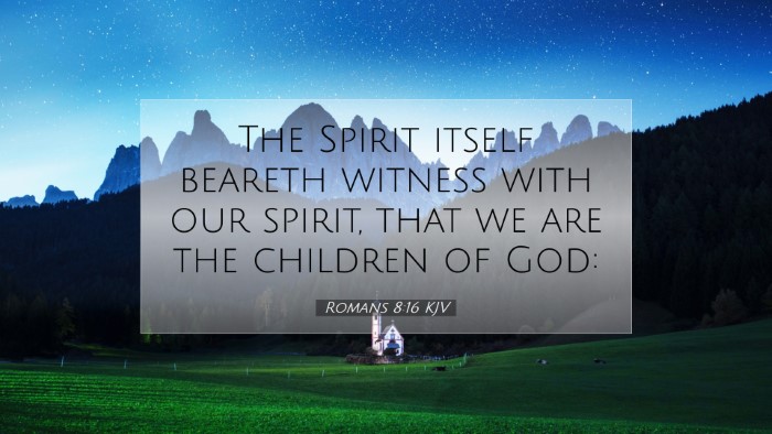 Picture 07 - Romans 8:16 KJV Desktop Wallpaper - The Spirit itself beareth witness with our - Desktop Bible Verse Wallpaper