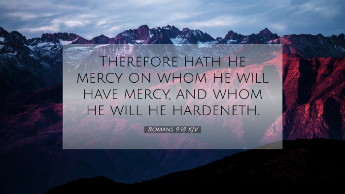 Picture 07 - Romans 9:18 KJV Desktop Wallpaper - Therefore hath he mercy on whom he will have - Desktop Bible Verse Wallpaper