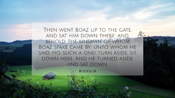 Picture 07 - Ruth 4:1 KJV Desktop Wallpaper - Then went Boaz up to the gate, and sat him down - Desktop Bible Verse Wallpaper