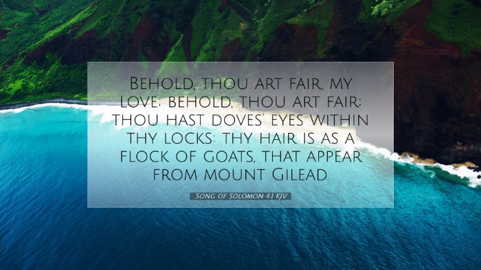 Picture 07 - Song of Solomon 4:1 KJV Desktop Wallpaper - Behold, thou art fair, my love; behold, thou art - Desktop Bible Verse Wallpaper