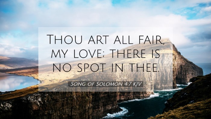 Picture 07 - Song of Solomon 4:7 KJV Desktop Wallpaper - Thou art all fair, my love; there is no spot in - Desktop Bible Verse Wallpaper