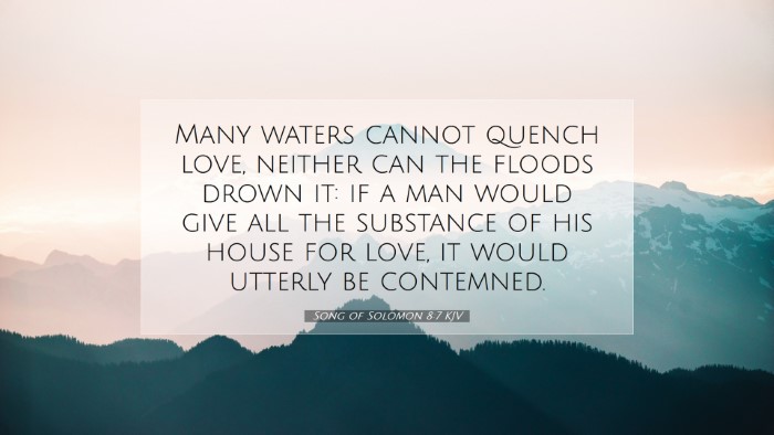 Picture 07 - Song of Solomon 8:7 KJV Desktop Wallpaper - Many waters cannot quench love, neither can the - Desktop Bible Verse Wallpaper