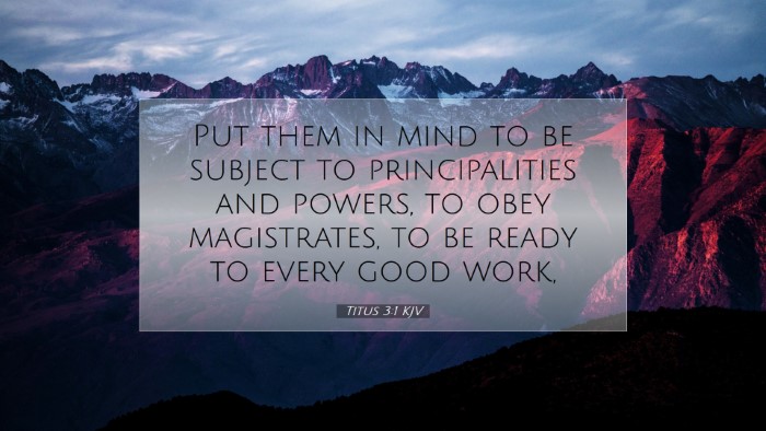 Picture 07 - Titus 3:1 KJV Desktop Wallpaper - Put them in mind to be subject to principalities - Desktop Bible Verse Wallpaper