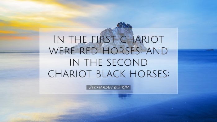 Picture 07 - Zechariah 6:2 KJV Desktop Wallpaper - In the first chariot were red horses; and in the - Desktop Bible Verse Wallpaper