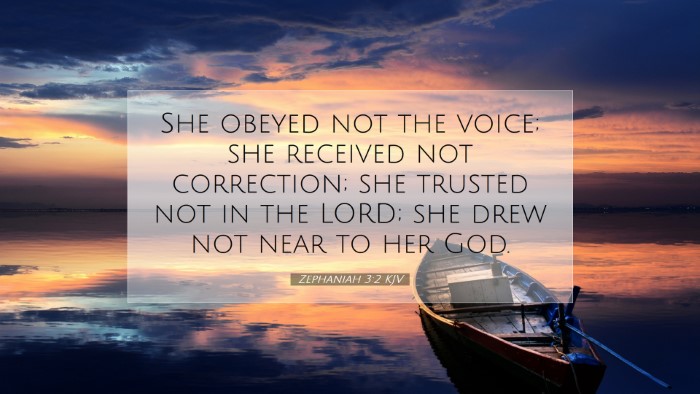 Picture 07 - Zephaniah 3:2 KJV Desktop Wallpaper - She obeyed not the voice; she received not - Desktop Bible Verse Wallpaper
