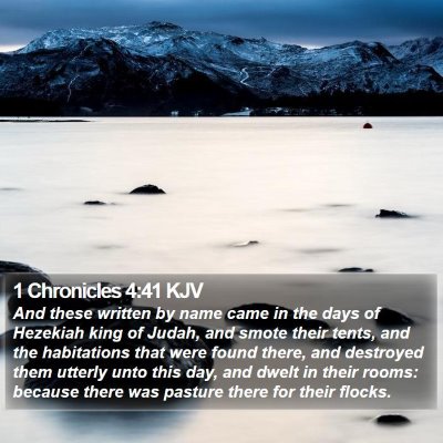 1 Chronicles 4:41 KJV Bible Verse Image
