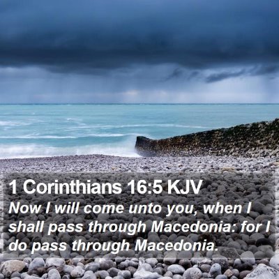 1 Corinthians 16:5 KJV Bible Verse Image