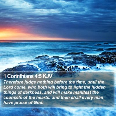 1 Corinthians 4:5 KJV Bible Verse Image
