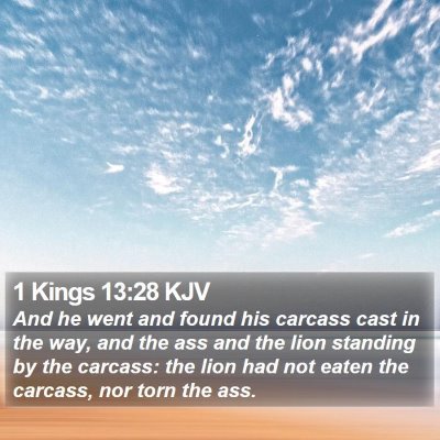 1 Kings 13:28 KJV Bible Verse Image
