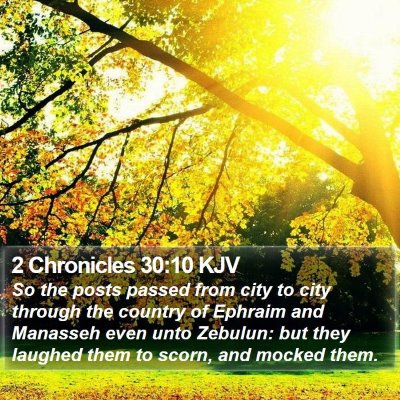 2 Chronicles 30:10 KJV Bible Verse Image