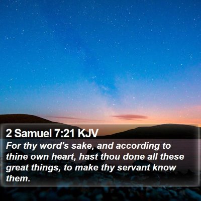 2 Samuel 7:21 KJV Bible Verse Image