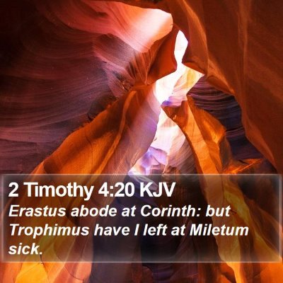 2 Timothy 4:20 KJV Bible Verse Image