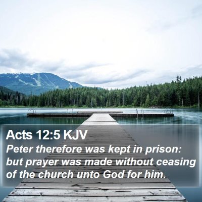 Acts 12:5 KJV Bible Verse Image