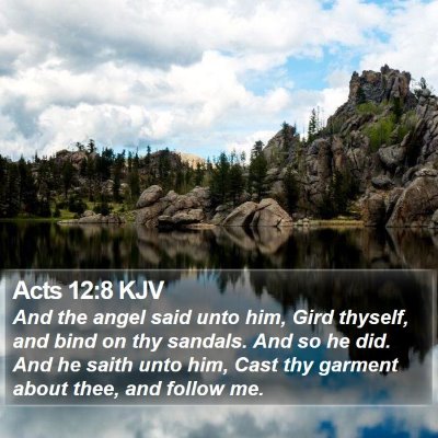 Acts 12:8 KJV Bible Verse Image