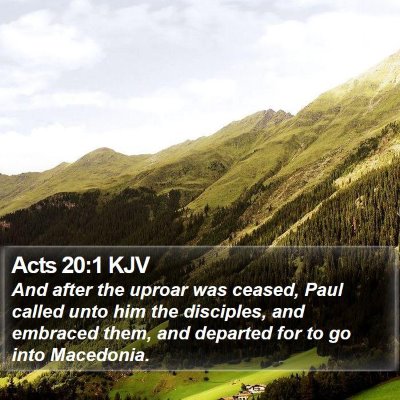 Acts 20:1 KJV Bible Verse Image