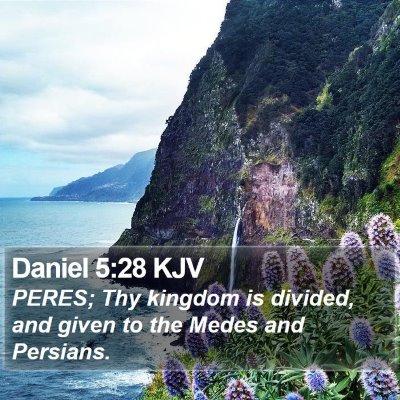 Daniel 5:28 KJV Bible Verse Image