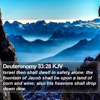 Deuteronomy 33:28 KJV Bible Verse Image
