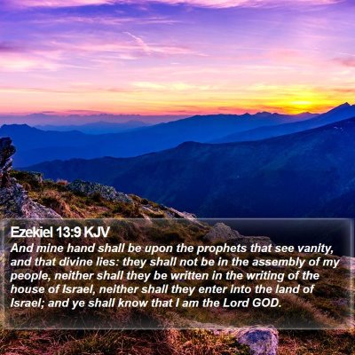 Ezekiel 13:9 KJV Bible Verse Image